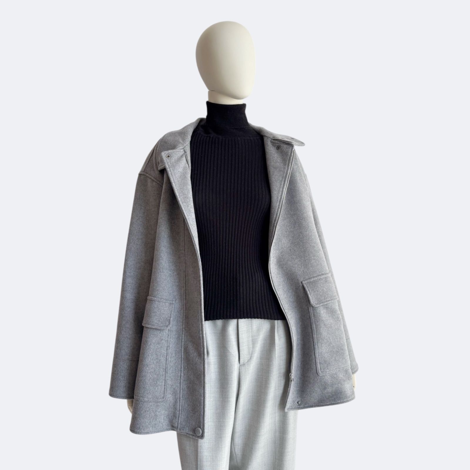 Theory セオリー ショートコート グレー レディース ジャケット ウール