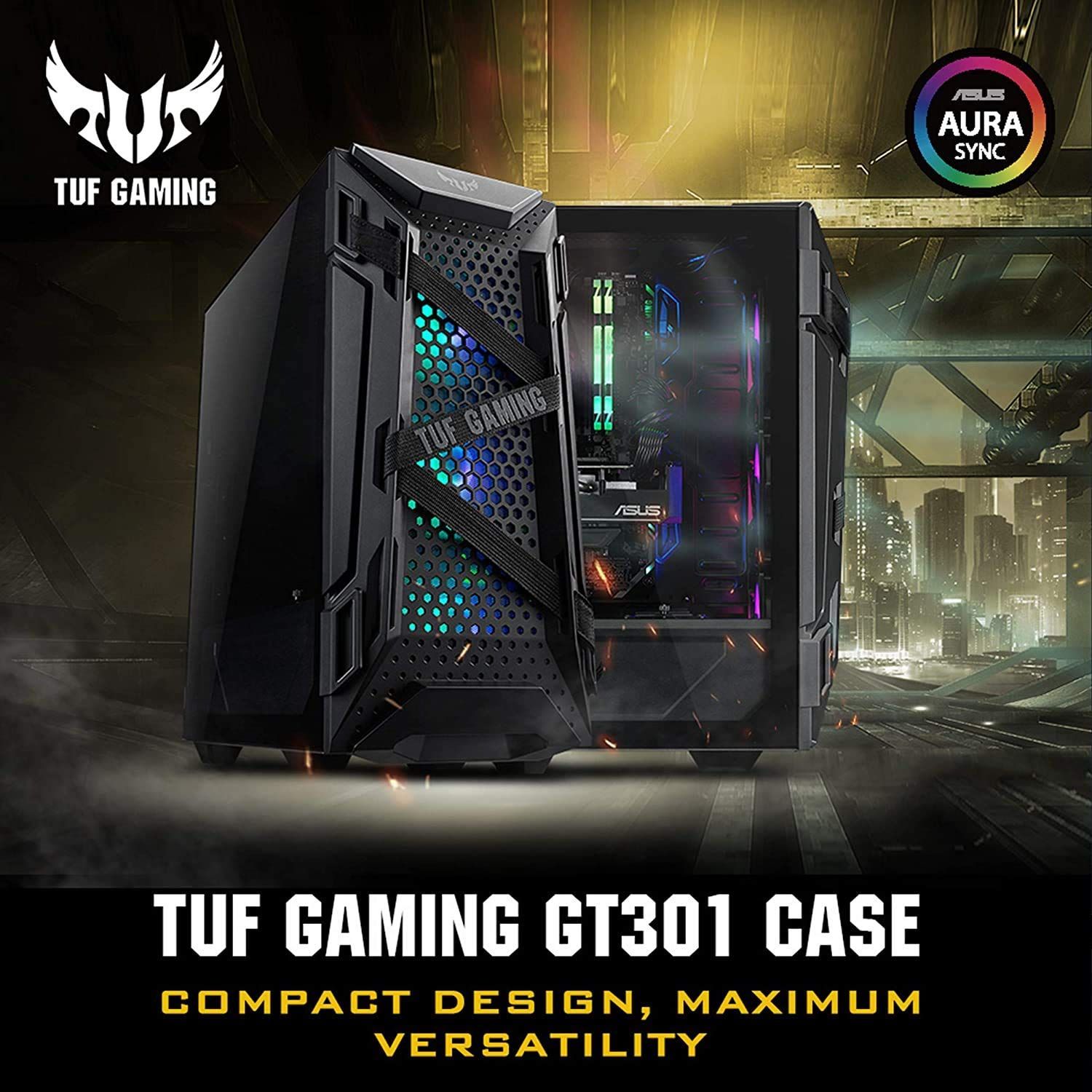 ASUS TUF Gaming GT301 ATX 強化ガラス ミドルタワー ホ