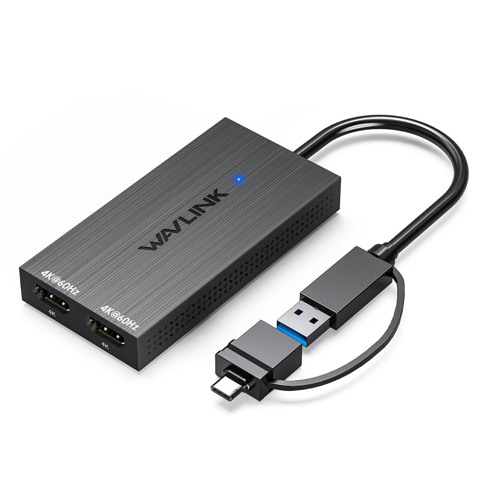 デュアルHDMIアダプター HDMI - 変換アダプタ DisplayLink デュアル4K 60Hzディスプレイ出力 Dell C HP 3.1|USB Surface Lenovo用 WindowsおよびM1|M2|M3 USB Mac対応|Linux U