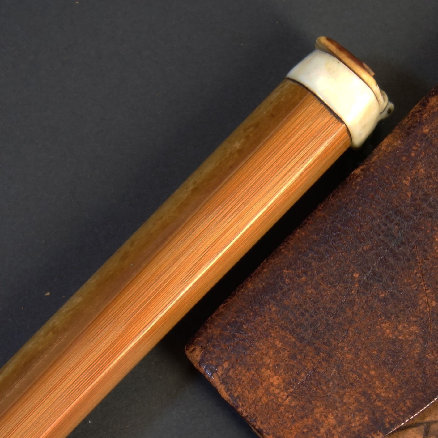 煙管 煙管筒 煙草入 【 煙管 真鍮＋銀製 ／ 煙管筒 竹製 ／ 煙草