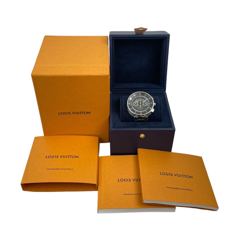 ルイ・ヴィトン LOUIS VUITTON タンブール ムーン クロノグラフ Q8D40 SS 自動巻き メンズ 腕時計
