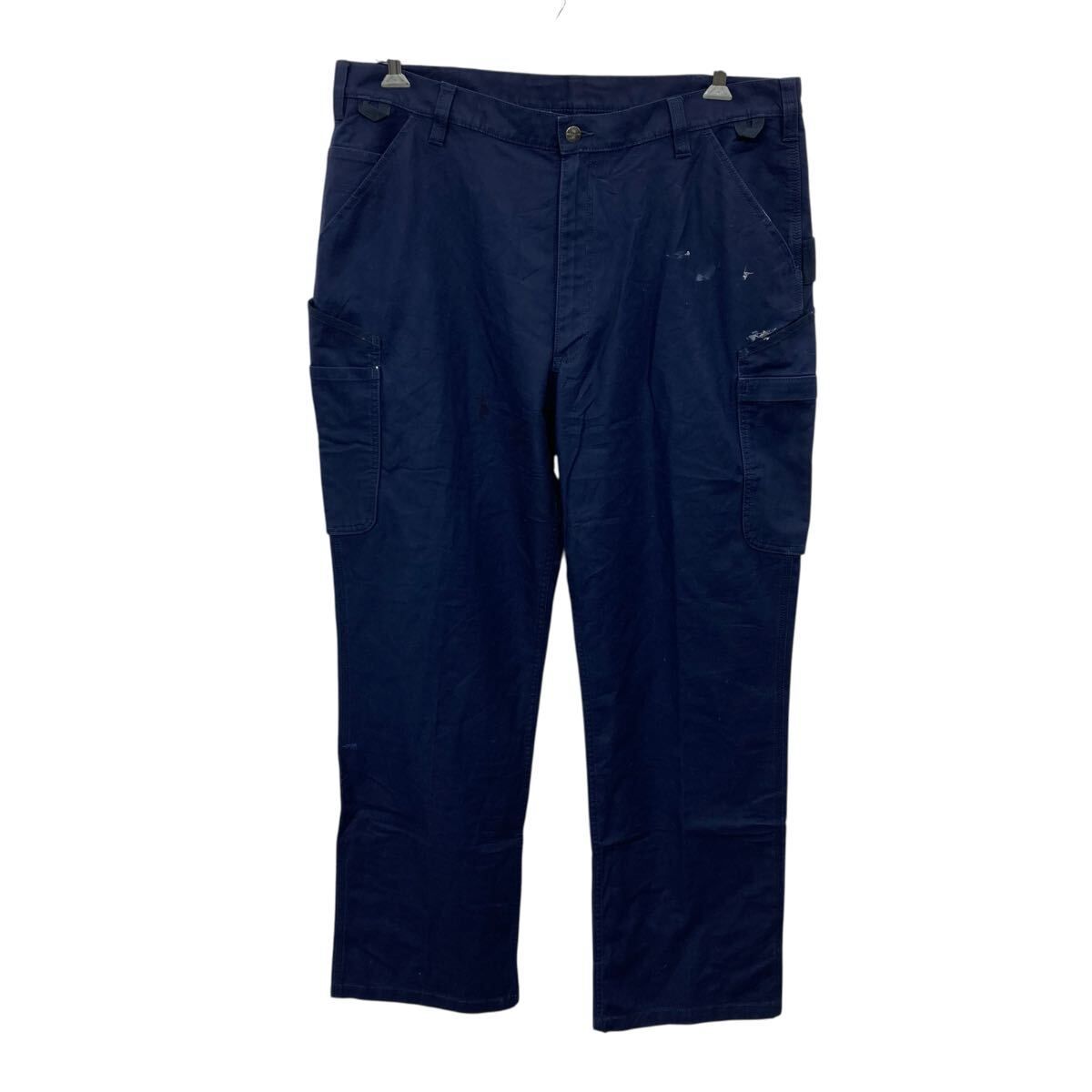 Carhartt ダックパンツネイビーフェード W40usa古着vintage Carhartt カーハート Dungaree Fit 383-20 ペインターパンツ ワーク