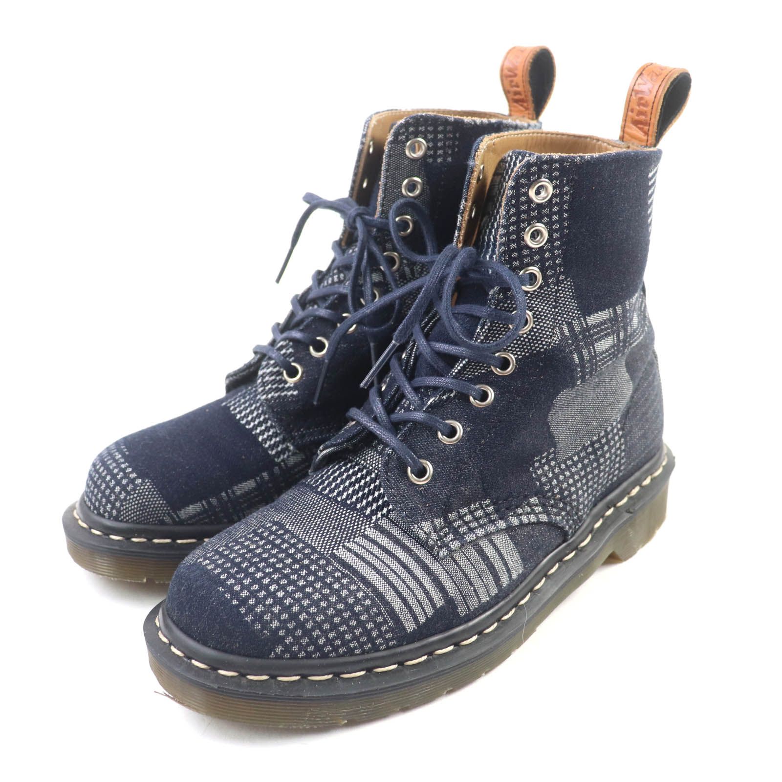 Dr.Martens ドクターマーチン パスカルボロ デニム 8ホール レースアップ ショートブーツ ネイビー UK11 イングランド製 レディース