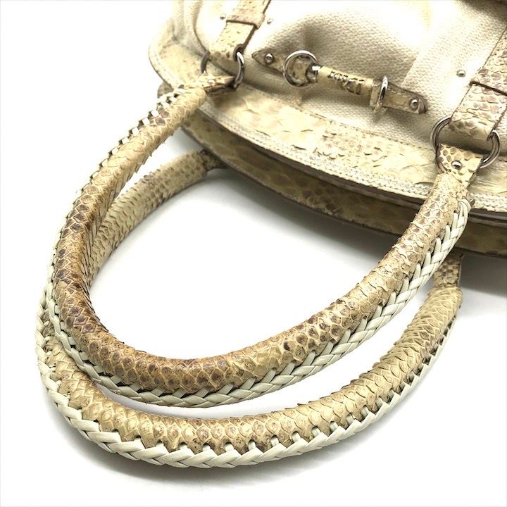 良品 Christian Dior ディオール パイソン ロゴ キャンバス