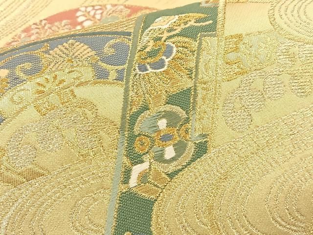 平和屋着物◎六通柄袋帯 礼容 流水御所車文 金銀糸 逸品
