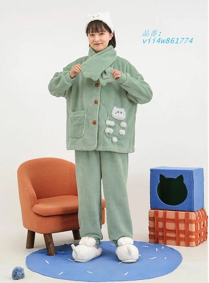 レディース ルームウェア ねこ 冬 パジャマ 上下セット 暖かい ゆったり 寝巻き 猫 もこもこ しっぽパジャマ 部屋着 長袖 フランネル 厚手 フード付き vii4w861774