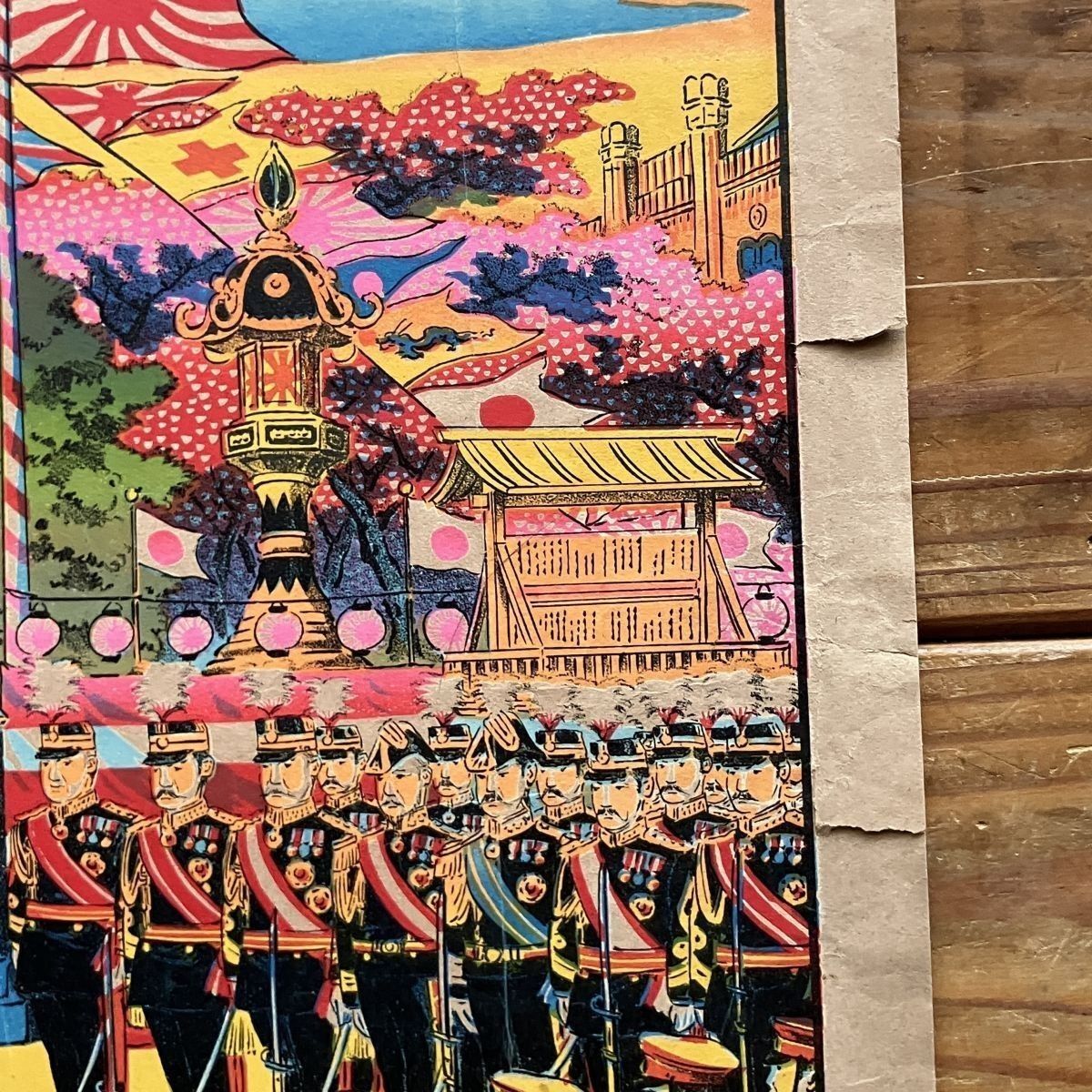 九段靖国神社御大祭之景 東京名所の内 彩色石版画 明治43年 博画