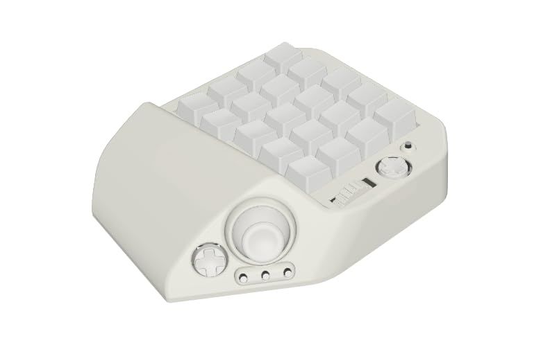 MH-Device USB-C対応 MH-Delta ジョイスティック ホイール付き41キー片手ゲーミングキーボード 片手 キーパッド 左手キーボード - 白