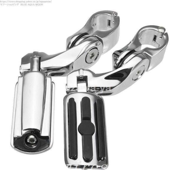 ステップロングハイウェイペグペダルフットレスト1-1.25インチエンジンガード用ハーレーツーリングfltflhストリートグライドロードキング