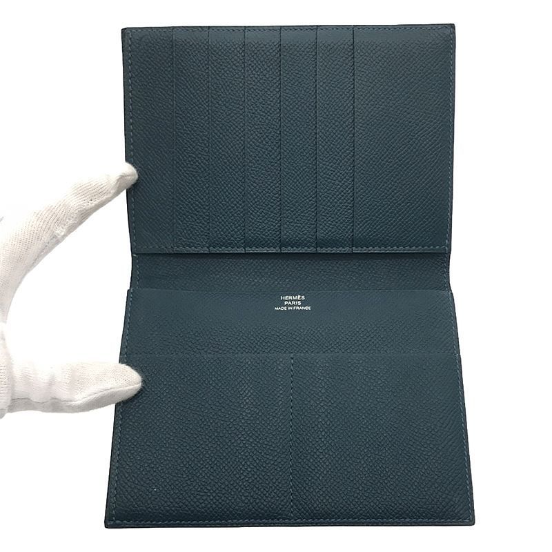 【美品】  HERMES / エルメス | ヴォーエプソン 2つ折り 札入れ 長財布 | コルヴェール ブルー | レディース 美品】 HERMES / エルメス | ヴォーエプソン 2つ折り 札入れ 長財布