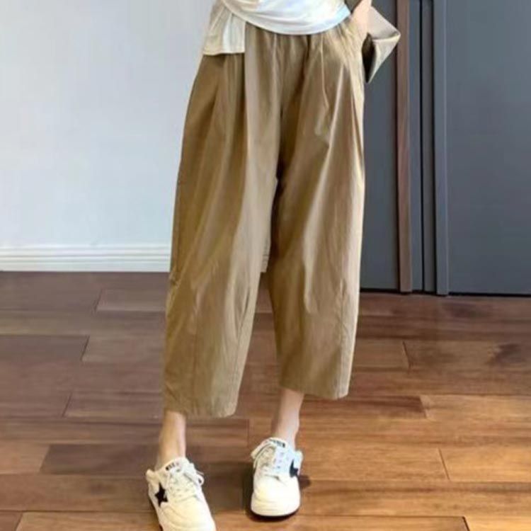 サルエルパンツ クロップドパンツ レディース 九分丈パンツ