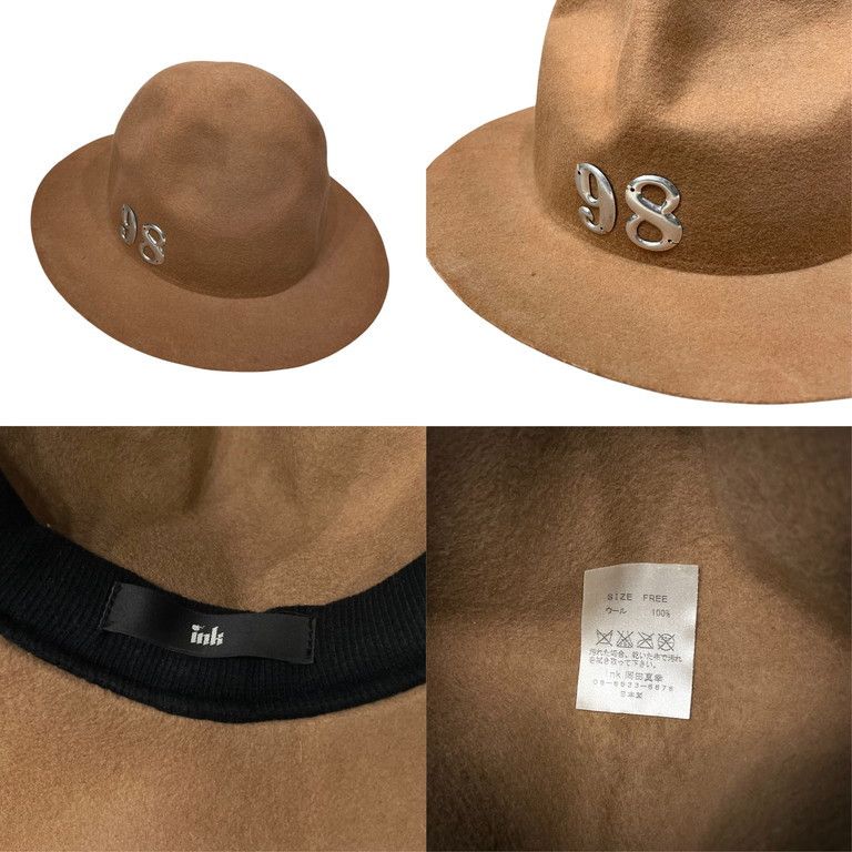 ink Malcolm Mountain Hat ウールフェルトナンバリングマウンテンハット 98 帽子 再構築 リメイク インク 岡田 真幸 ink Malcolm Mountain Hat ウールフェルトナンバリングマウンテン