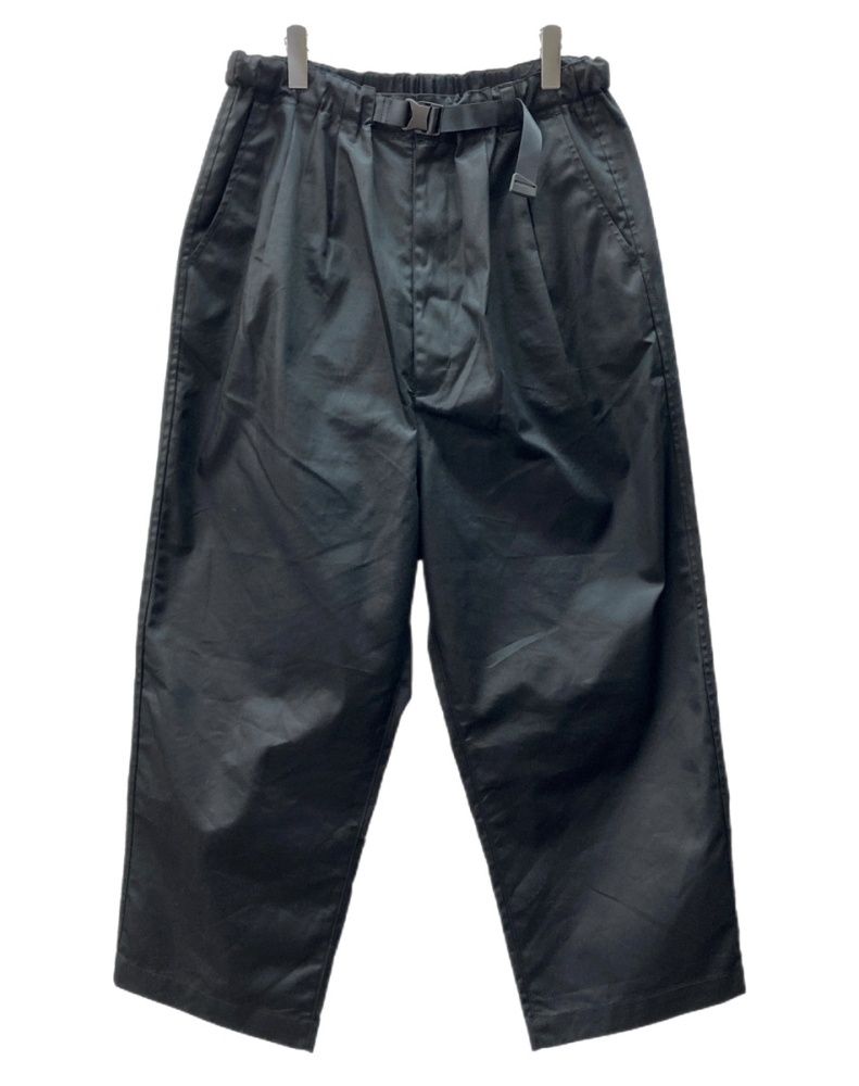 コムデギャルソン COMME des GARCONS HOMME GABARDINE PANTS ギャバジン パンツ 綿エステル ベルト ジップフライ 黒 無地 HN-P003 ボトムスその他 ブラック Mサイズ 104MB-247