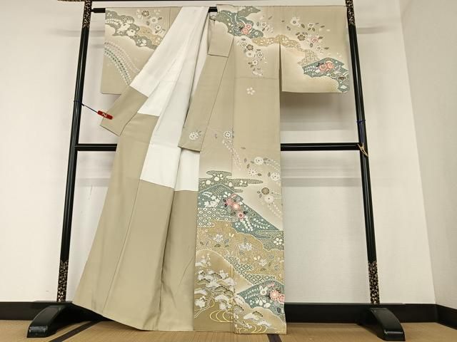 平和屋着物○訪問着 本場染大島紬 杢目絞り 正絹 逸品 CAAS6990yc