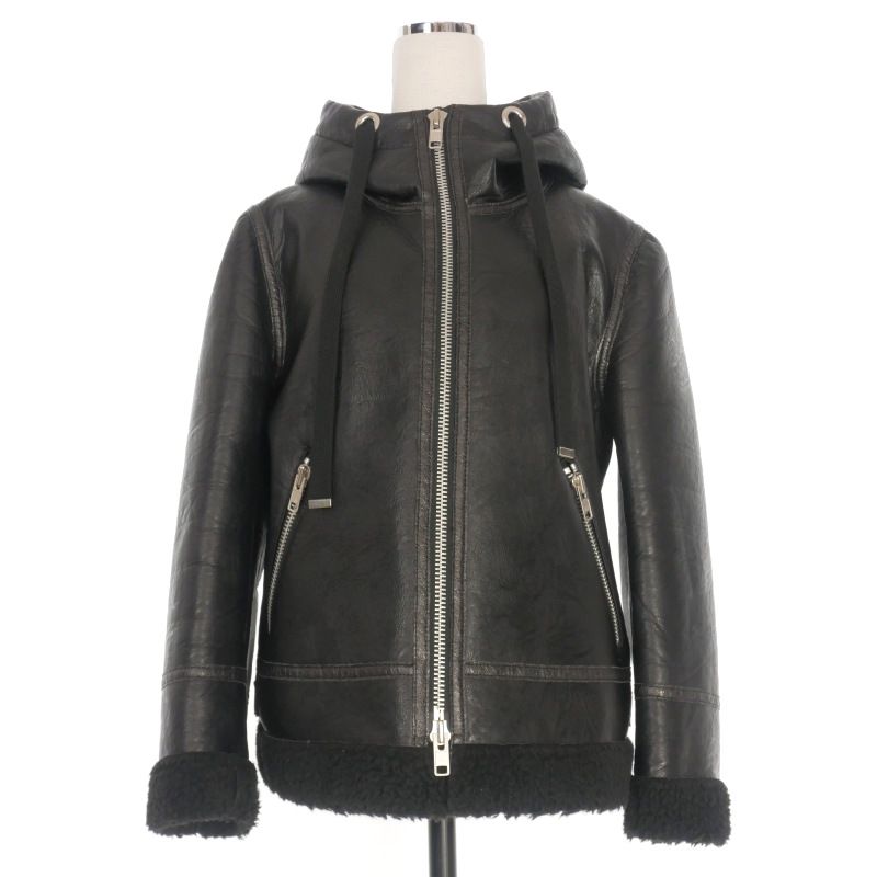 トリココムデギャルソン tricot COMME des GARCONS 10 フェイクムートンジャケット ブルゾン M ブラック 黒 TD-J011