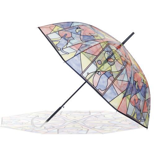 雨傘｜ステンドグラス風 猫と蝶