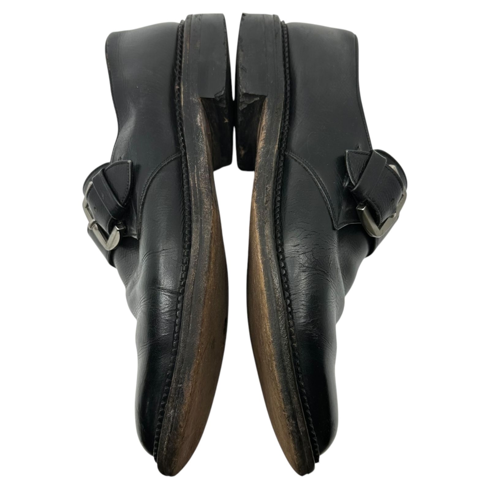 トップ REGAL リーガル シングルストラップシューズ ブラックレザー