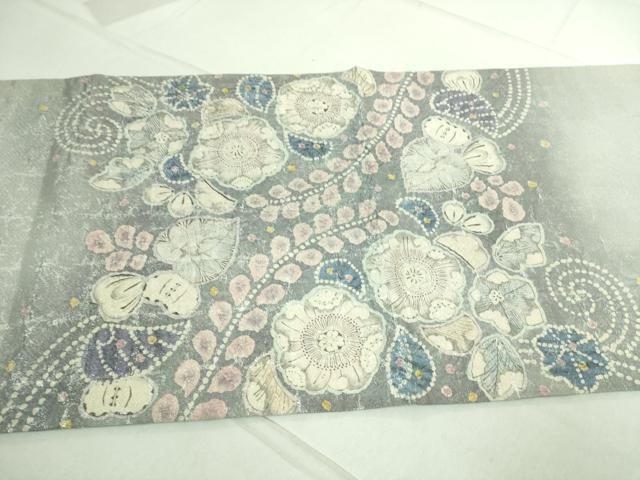 ◆逸品◆辻が花◆白地正絹◆花絞り◆銀通し地◆辻が花帯ver. 振袖一式 辻が花 絞り さが美 銀通し 2点セット 振袖 袋帯トールサイズ