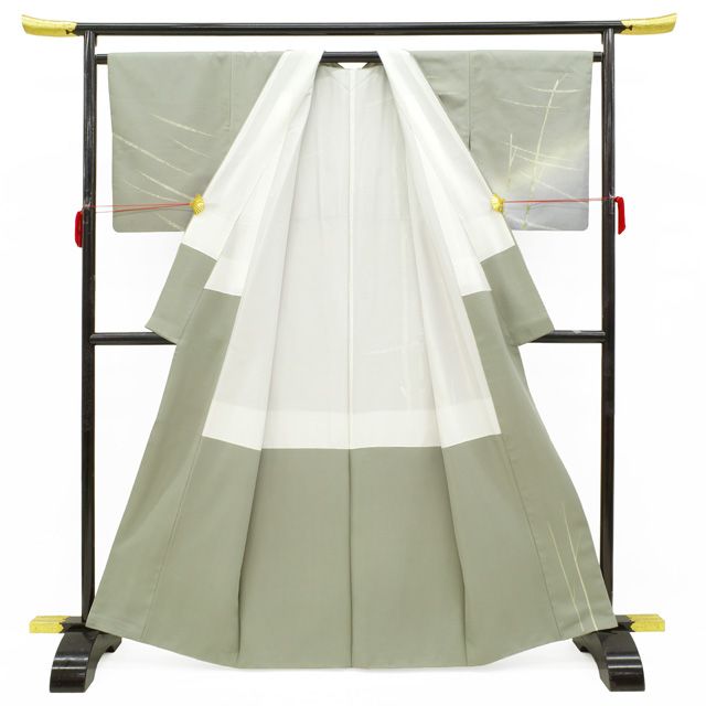 中古】 本場牛首紬 訪問着 着物 リサイクル 正絹 白山工房 村田道宣 手