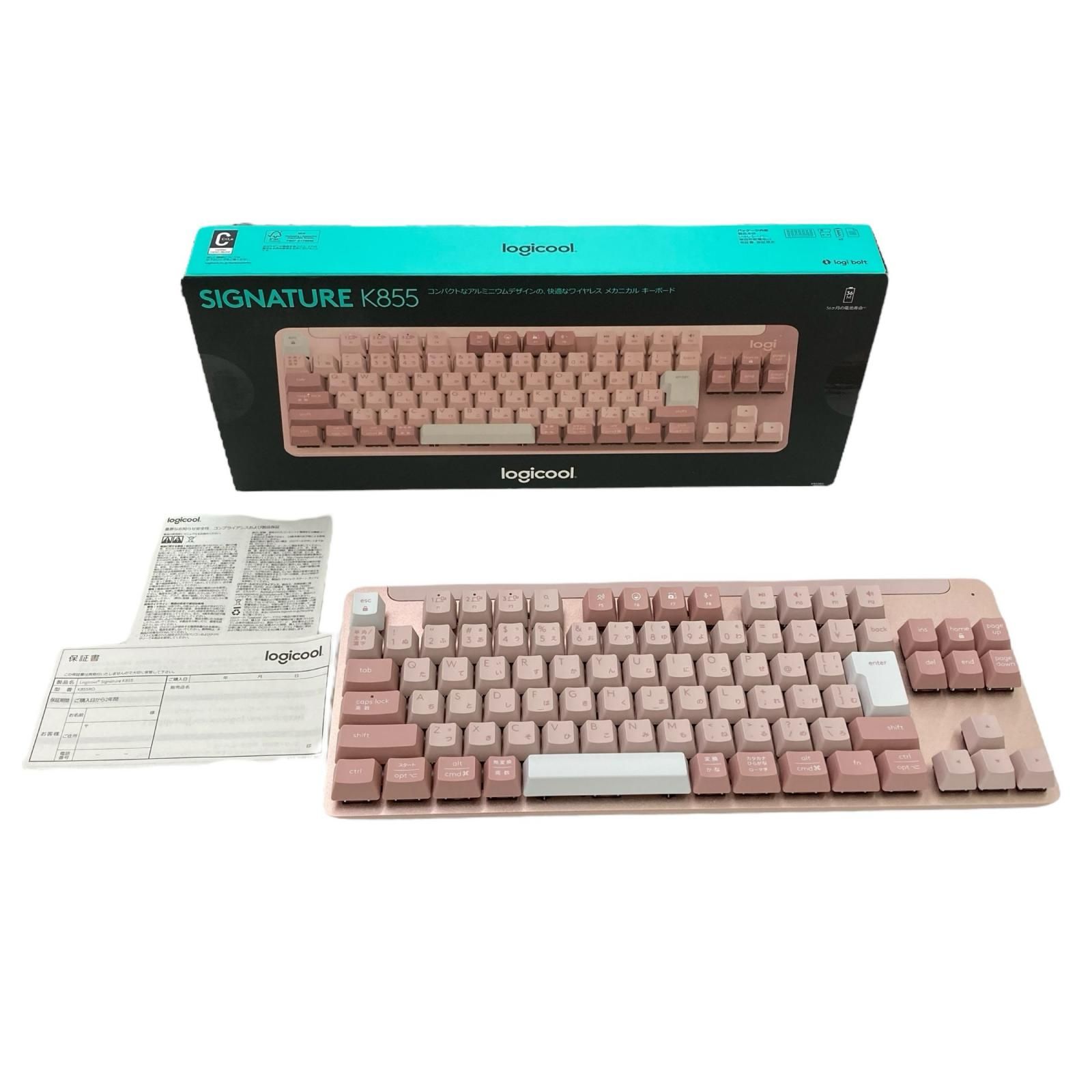 186000 Logicool ロジクール SIGNATURE K855 き ワイヤレス メカニカルキーボード 無線タイプ タイピング ローズ