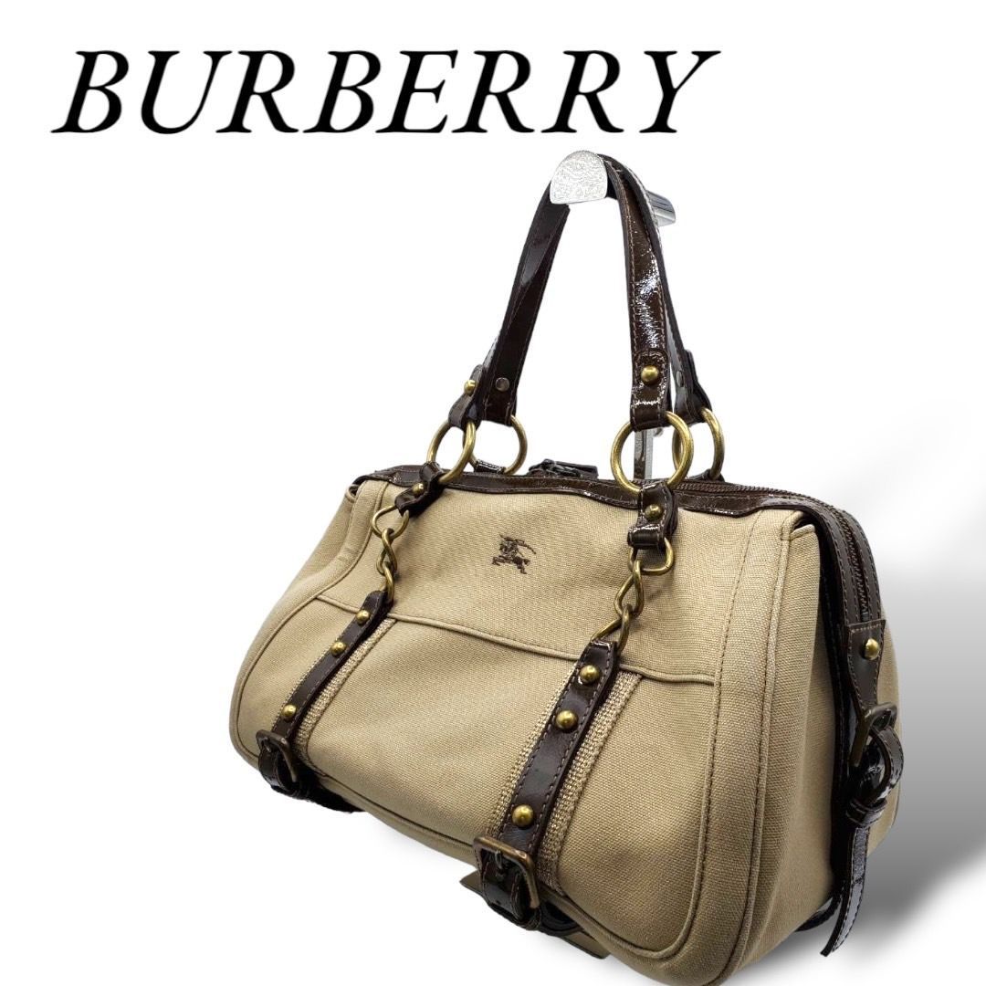 【8月限定20%OFFクーポン!!】BURBERRY バーバリー ボストンバック ブルーレーベル ベージュ ブラウン キャンパス