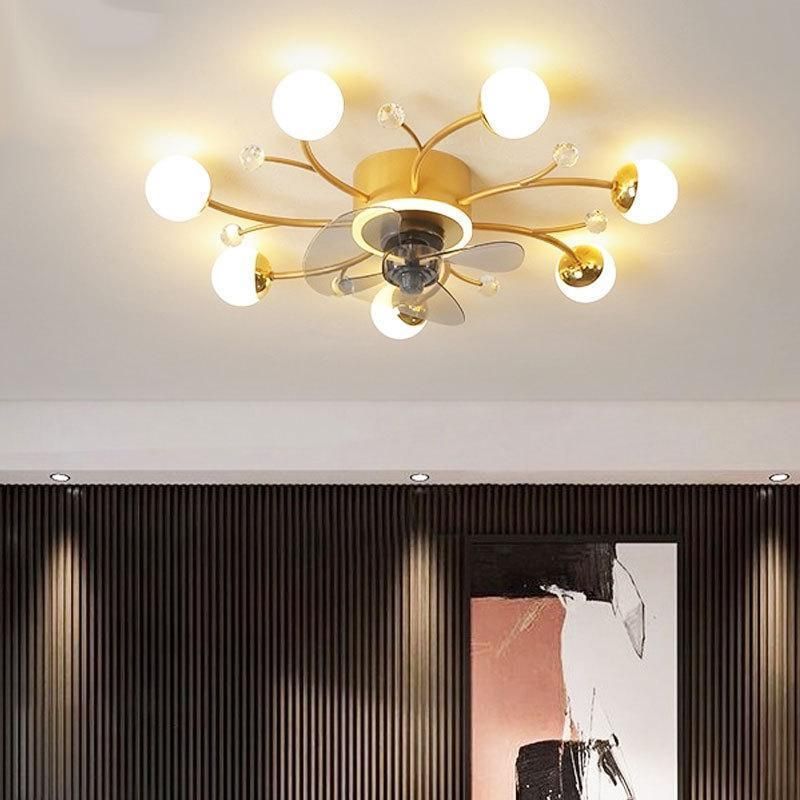 LEDの天井扇風機のライトランプダイニングルームの天井のファンリビングルームのためのリモコンランプ ファンライト 天井ファンライト 現代の寝室の装飾グレーファッション