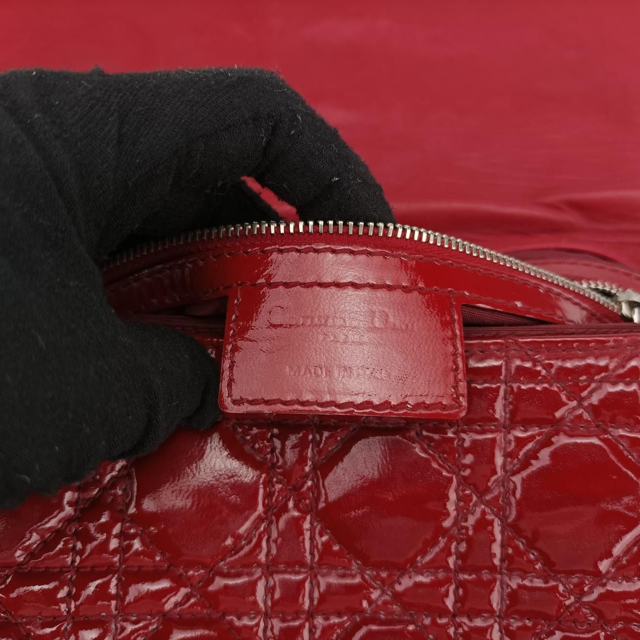 クリスチャンディオールChristian Diorミス ディオール ニューロック カナージュ ステッチレッドパテント17-BO-0190 DECORATOM_COM_BR