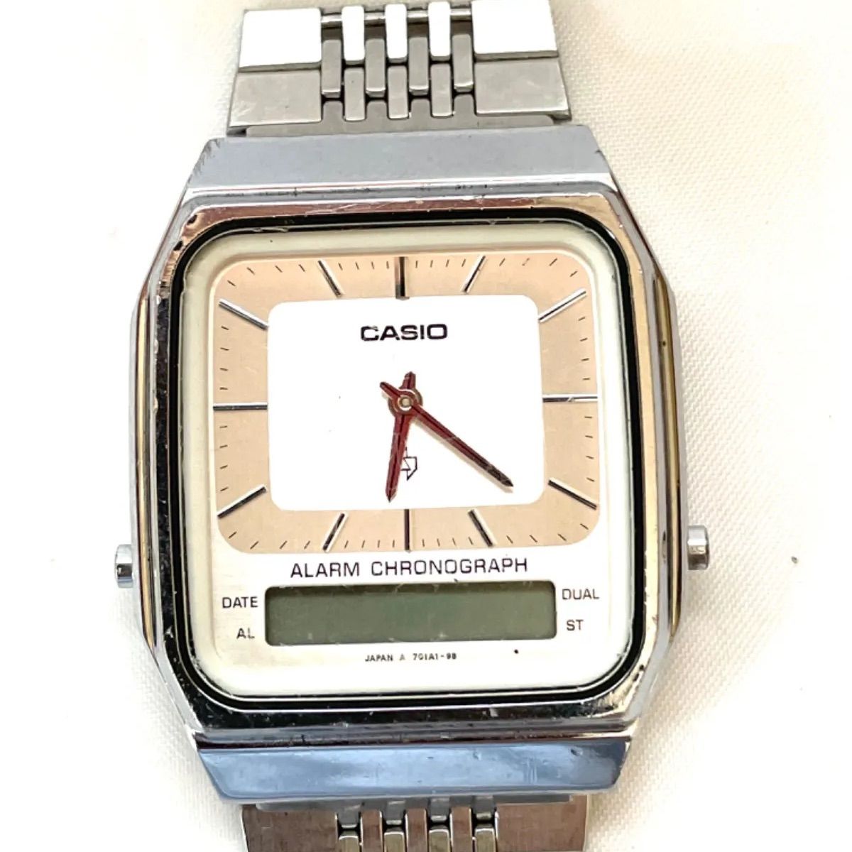 CASIO AQ-210 腕時計フェイス カシオ アナデジアラーム クロノグラフ Quartz 現状品 お宝市場 メルカリ