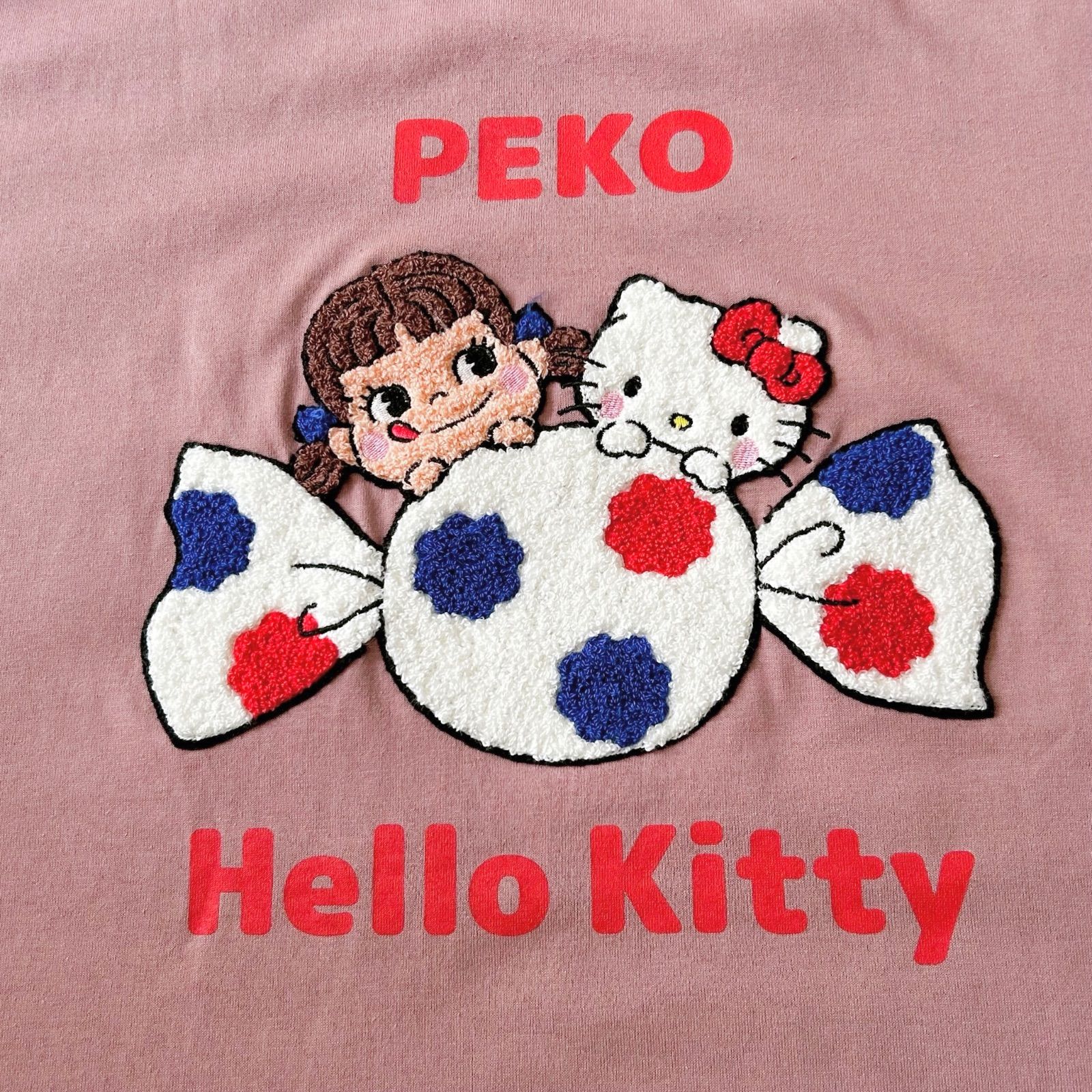 Peko ペコ milky ミルキー スタジャン 刺繍 ピンク  レディース スタジャン ピンク 柔らか可愛い動物刺繍ゆったり着回し