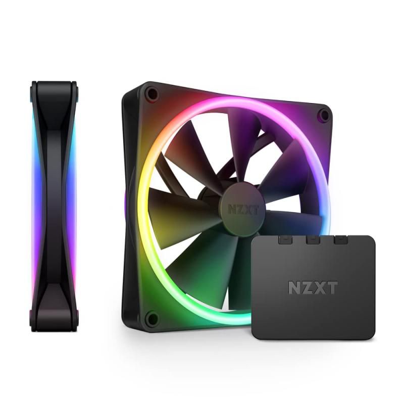 NZXT F140 RGB DUO TWIN PACK -amp- RGB Controller Black PCケースファン2基 RF-D14DF-B1 FN1832