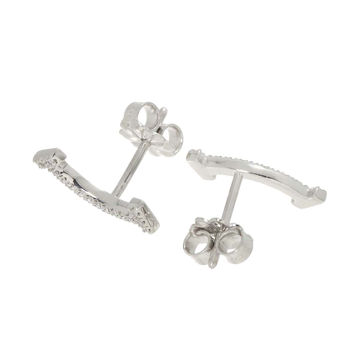 ティファニー TIFFANY&Co. T スマイル ダイヤ ピアス K18 WG ホワイト  