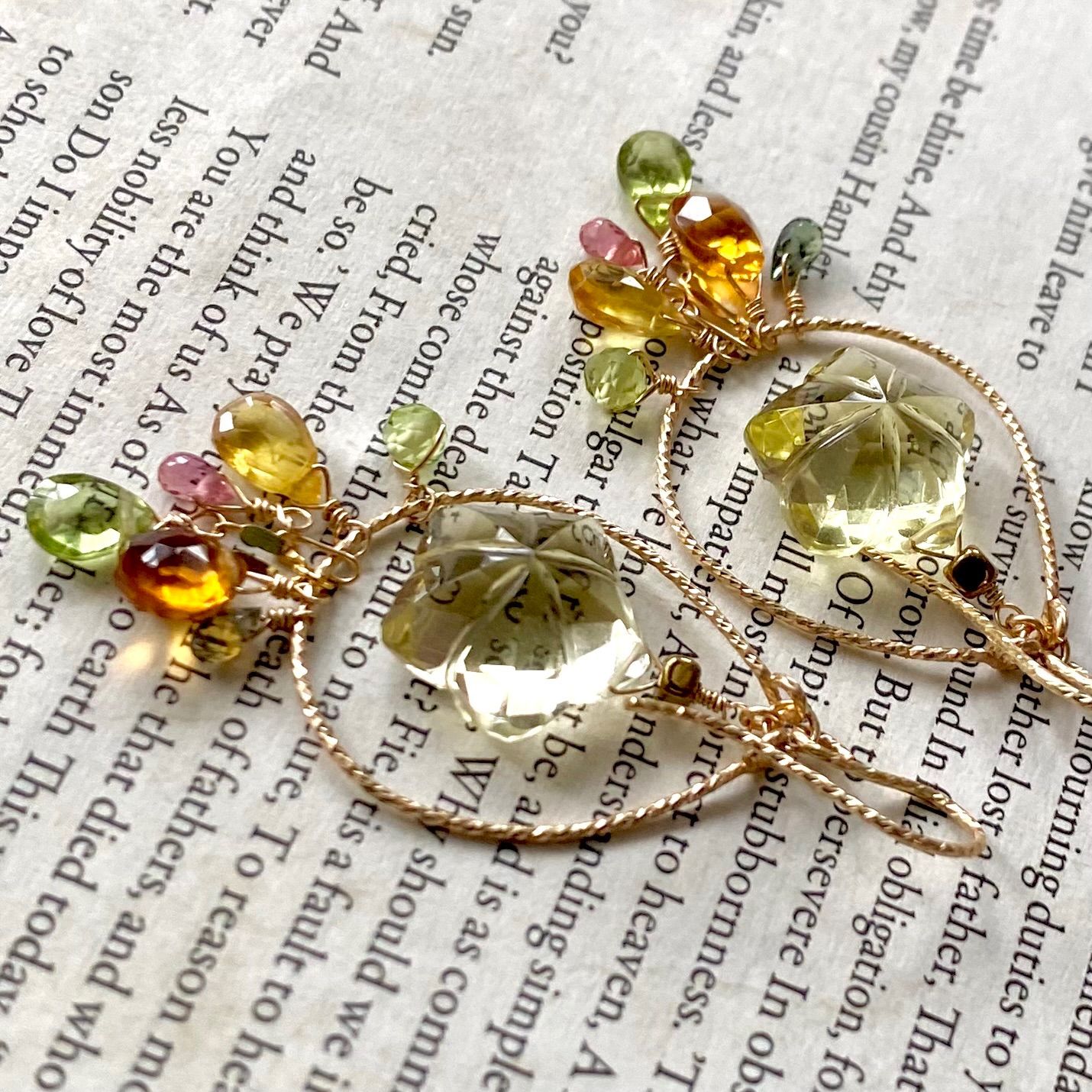 14kgf カービングピアス…イヤリング♡ Kaya ♦︎14kgfサーペンティン