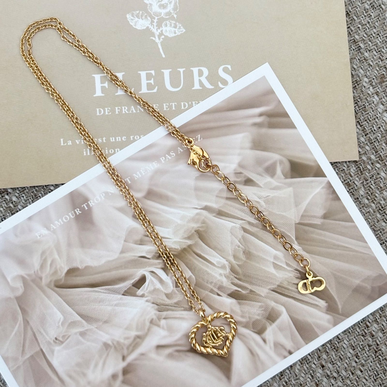 美品】クリスチャンディオール ネックレス CDロゴ GPメッキ ゴールド