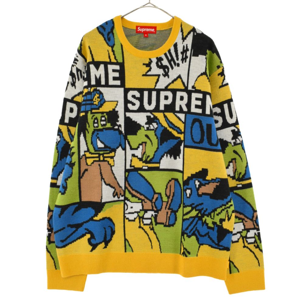 SUPREME (シュプリーム) 20SS Cartoon Sweater カートゥーンセーター クルーネックニットセーター 総柄