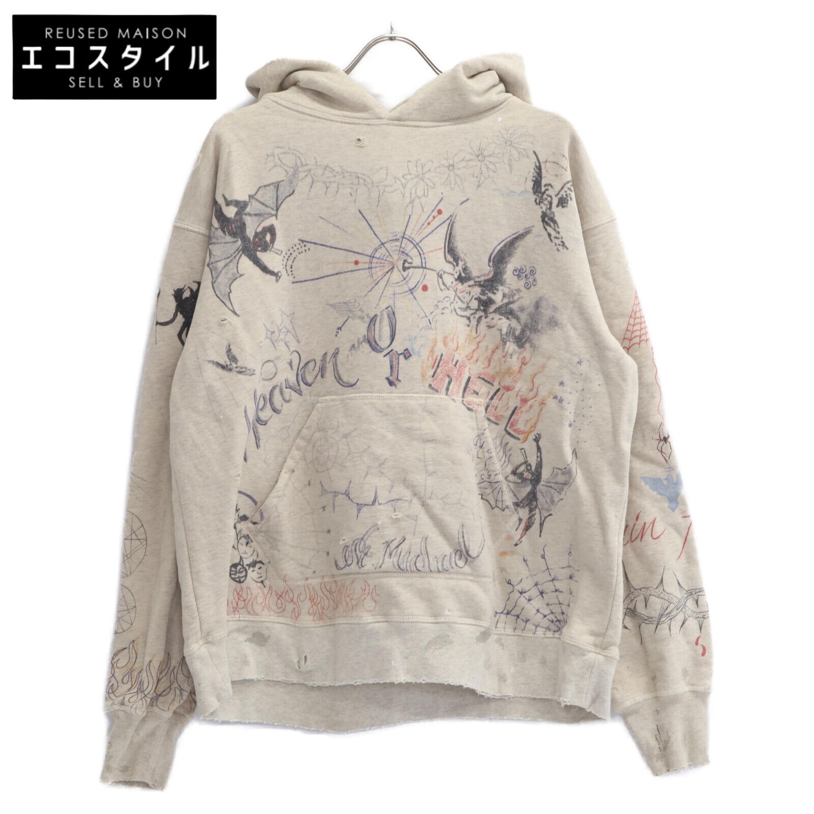 SAINT MICHAEL セントマイケル 21AW ドクターウー 総柄 プルパーカー XL