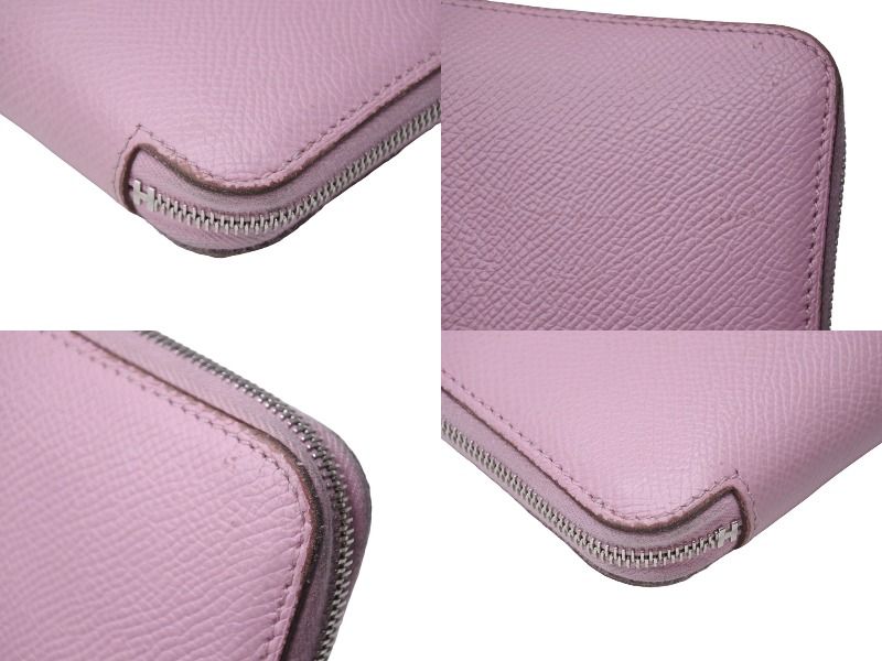 HERMES エルメス アザップロング シルクイン X刻印 モーヴシルベストル ピンク系 長財布 エプソン 美品 中古 67472 Azap エルメス HERMES アザップロング シルクイン ラウンドファスナー