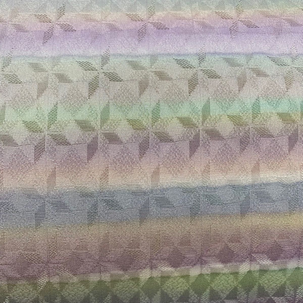 袋帯 秀品 地紋 霞ぼかし 薄紫 全通 正絹