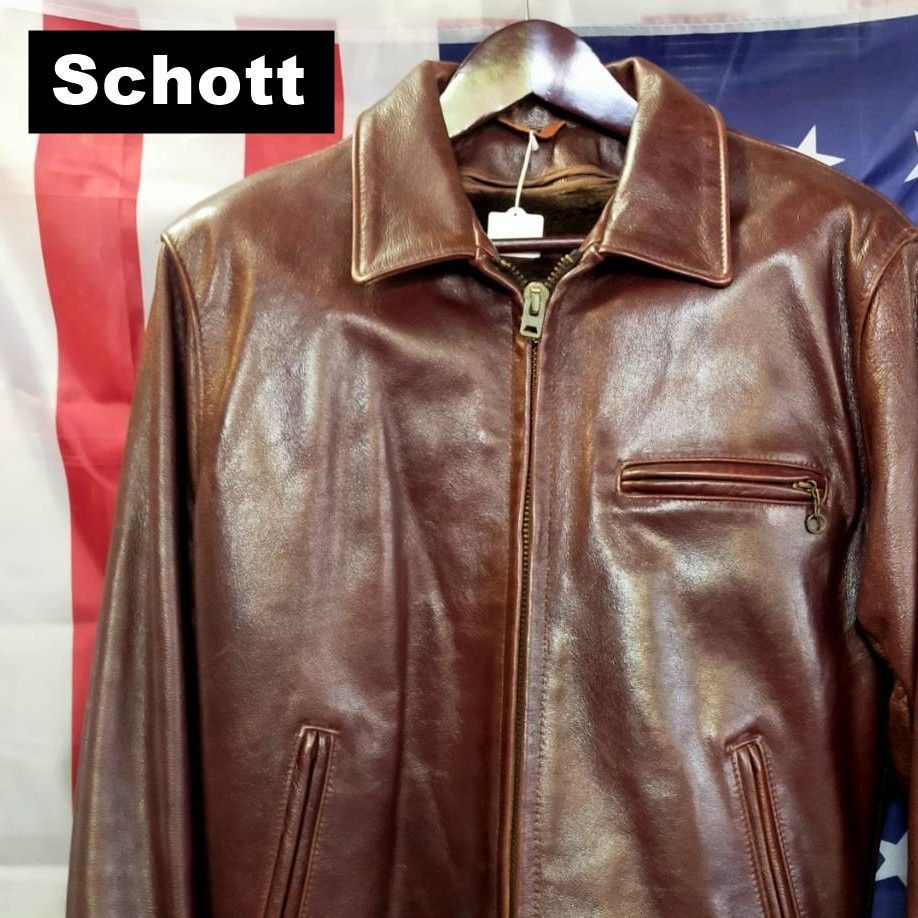 Schott ショット USA製 レザー ジャケット 40 牛革 裏ボア TALON