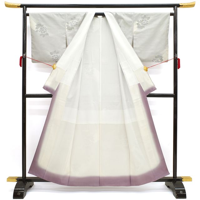 新古品】 本場大島紬 着物 正絹 袷 白大島 二代目 桑原啓之介