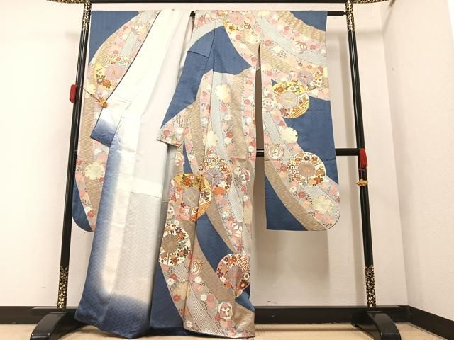 【梅乃】正絹 極上 振袖 単品 吉澤友禅 吾妻徳穂 古典正統派 平和屋着物○十日町老舗ブランド 吉澤友禅 吾妻徳穂 振袖 駒刺繍