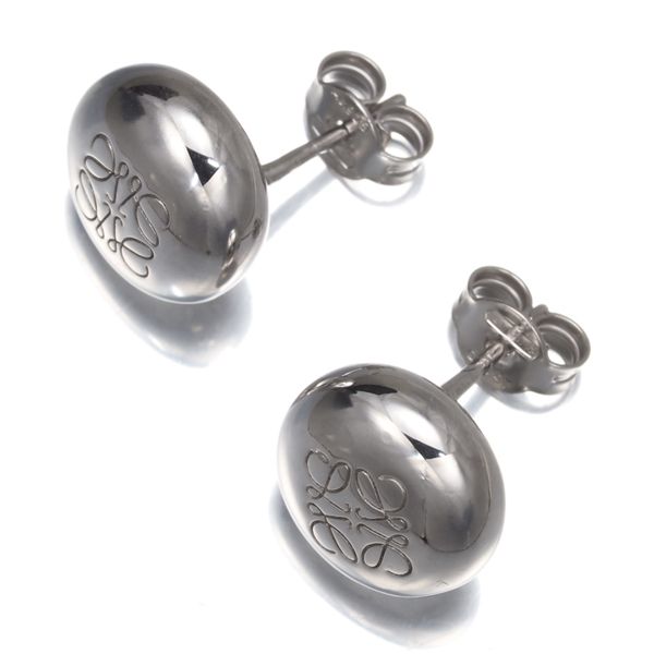 ロエベ ピアス アナグラム ラウンド ロゴ シルバー 925