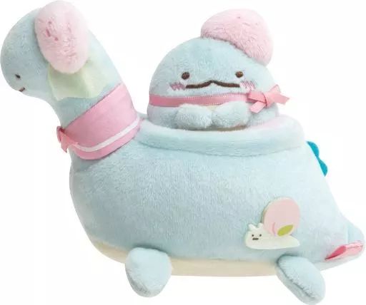 中古】ぬいぐるみ とかげ＆おかあさんボート てのりぬいぐるみ