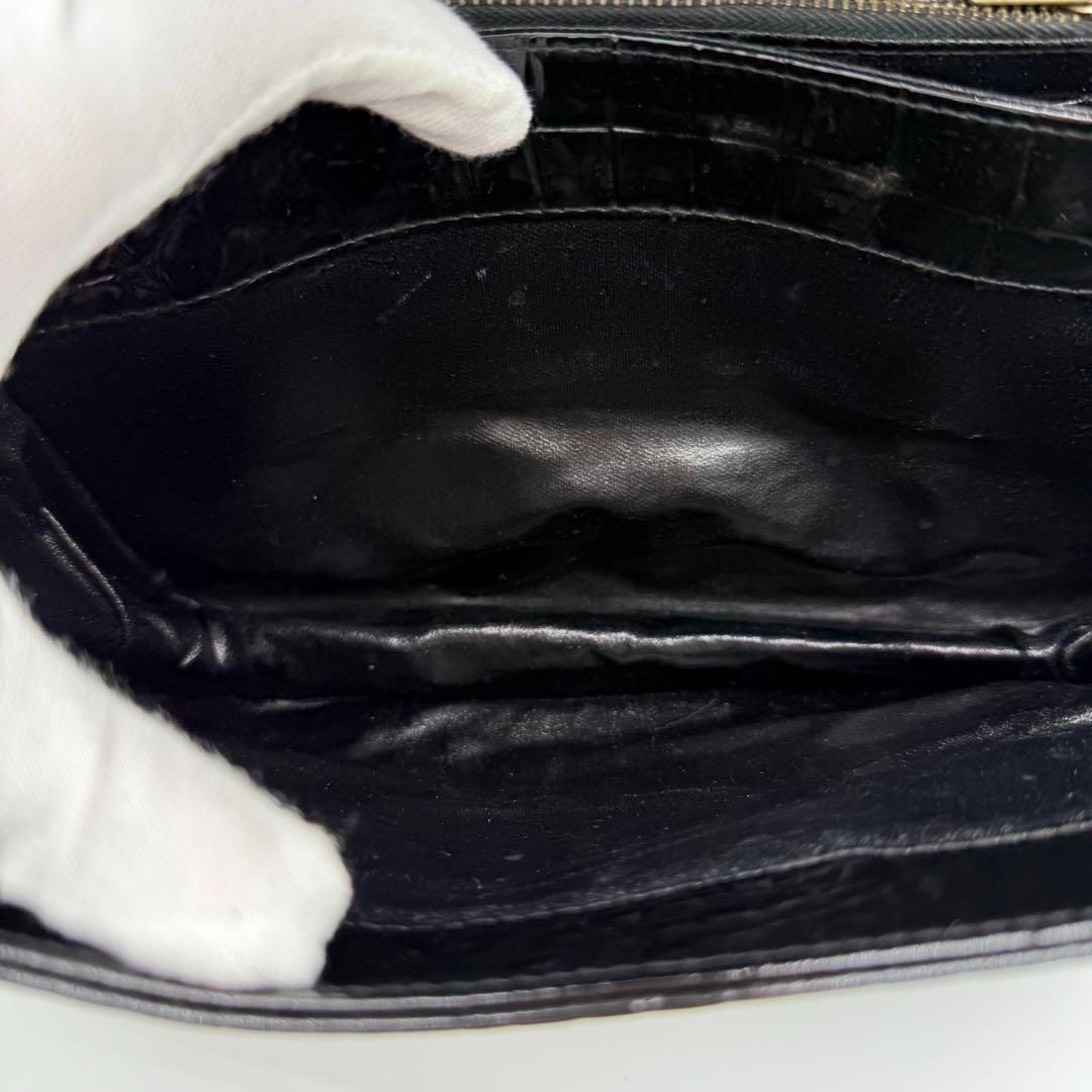 良品】CELINE クロコ型押し 馬車金具 セミショルダーバッグ