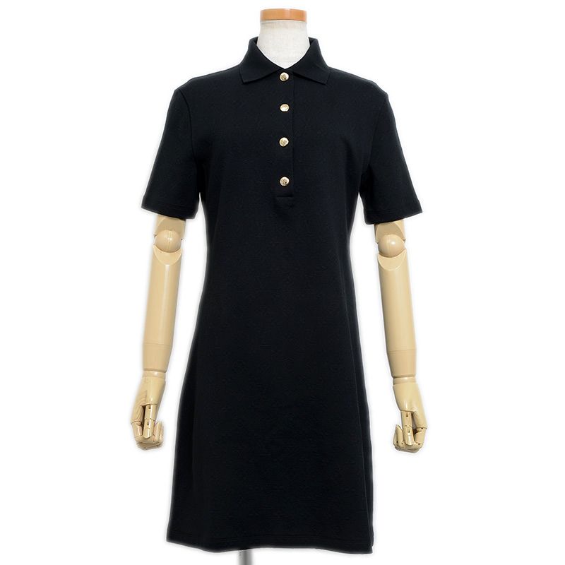 ルイ･ヴィトン 半袖ワンピース コットン ブラック レディース Mサイズ