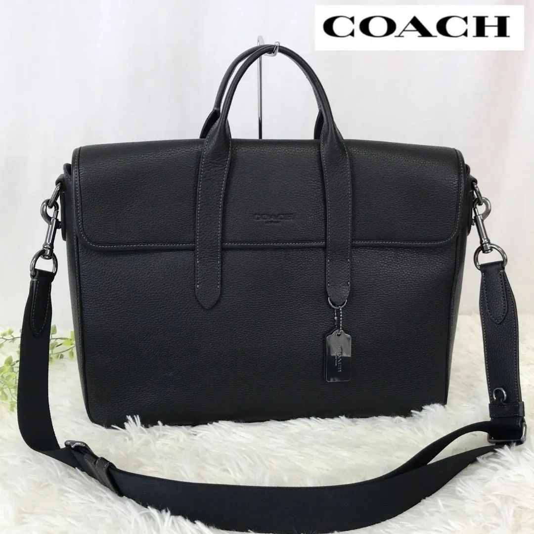 美品】COACH コーチ ビジネスバッグ C9875 ブリーフケース 2WAY ショルダーバッグ ブラック マグネットスナップ 多機能ポケット メンズ  ビジネス 就活 - メルカリ