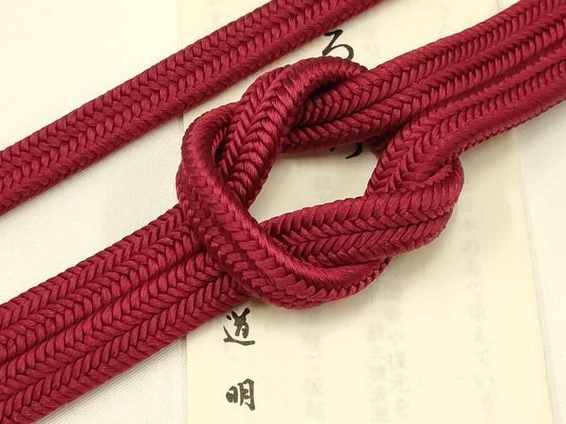 平和屋着物● 上 有職組紐道明 帯締め 冠組 真紅色 宮内庁御用 国立博物館御用 東京芸術大学御用 AABB3724ay