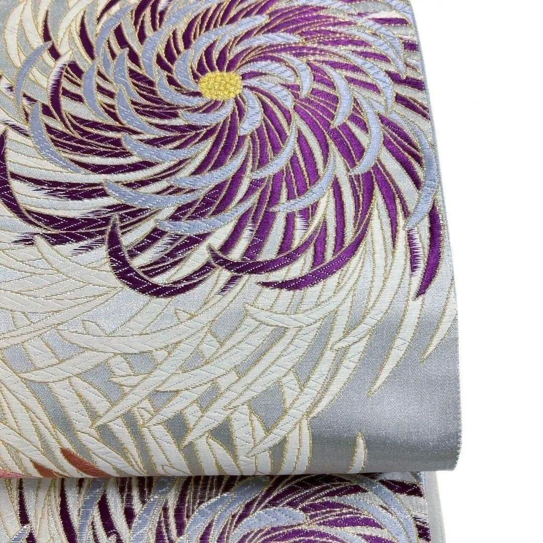 未着用 西陣織 唐織 銀地 乱菊 振袖帯 袋帯 着物 114a p - メルカリ 