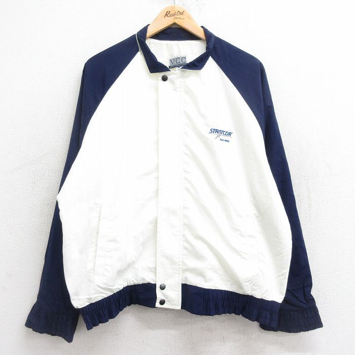 XL/古着 長袖 ナイロン ジャケット メンズ 90s STRATCOR ラグラン 白他 ホワイト 24sep13 中古 アウター ウインドブレーカー
