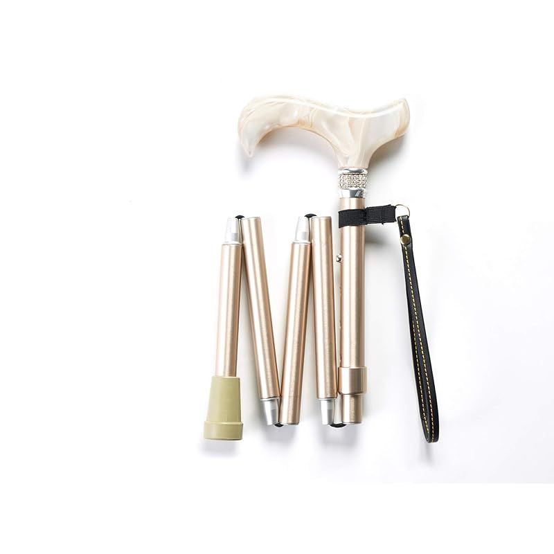 Merry Sticks メリースティックス ロイヤルクリスタル EZjoint クリスタルステッキ 折りたたみ杖 シャンパンゴールド 1