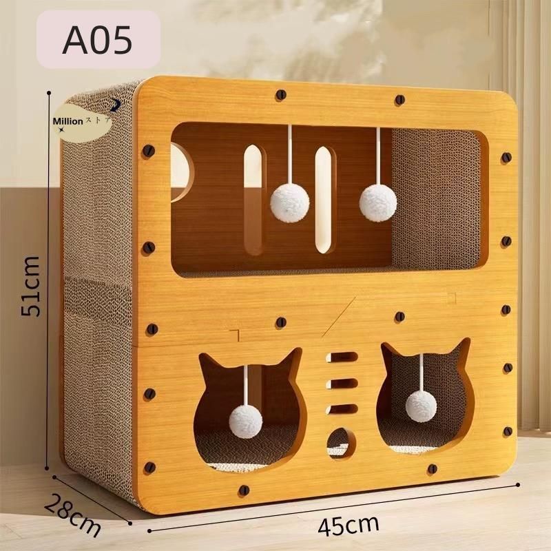 新品・未使用】爪とぎ キャットハウス 猫 ハウス 2way 猫用爪